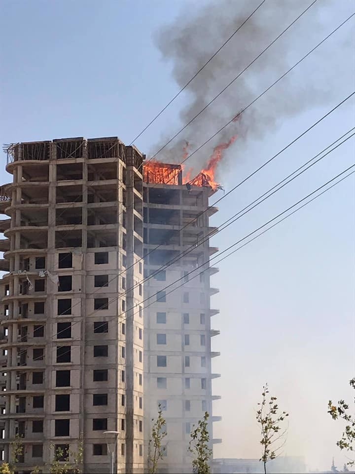 İnşaat Halindeki Binada Yangın Çıktı