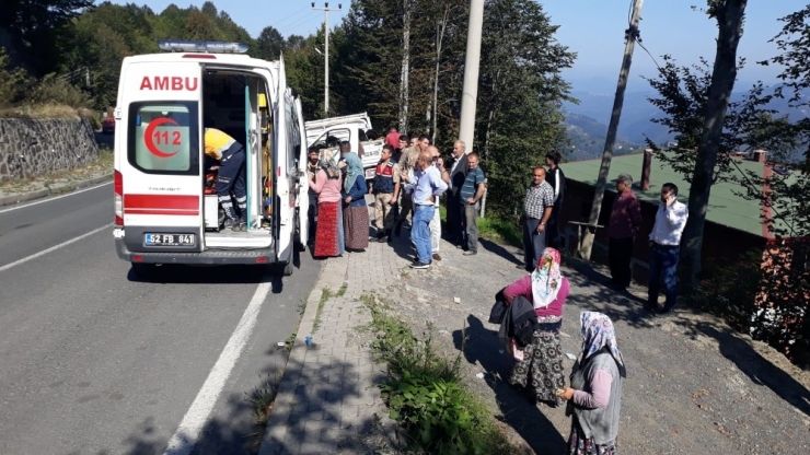 Patpata Çarpan Pikap Şarampole Uçtu: 4 Yaralı