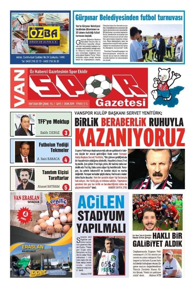 Van’ın İlk Spor Gazetesi Yayın Hayatına Başladı