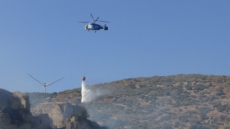 Bakras Kalesi’nde Çıkan Yangına Havadan Müdahale
