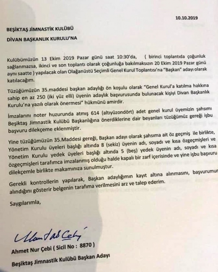 Ahmet Nur Çebi Resmen Aday Oldu