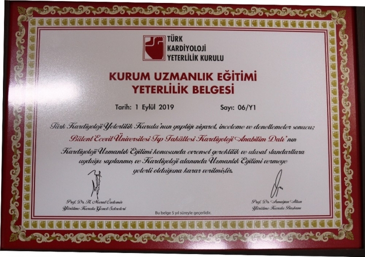 Beü’ye “Kurum Uzmanlık Eğitimi Yeterlilik Belgesi”