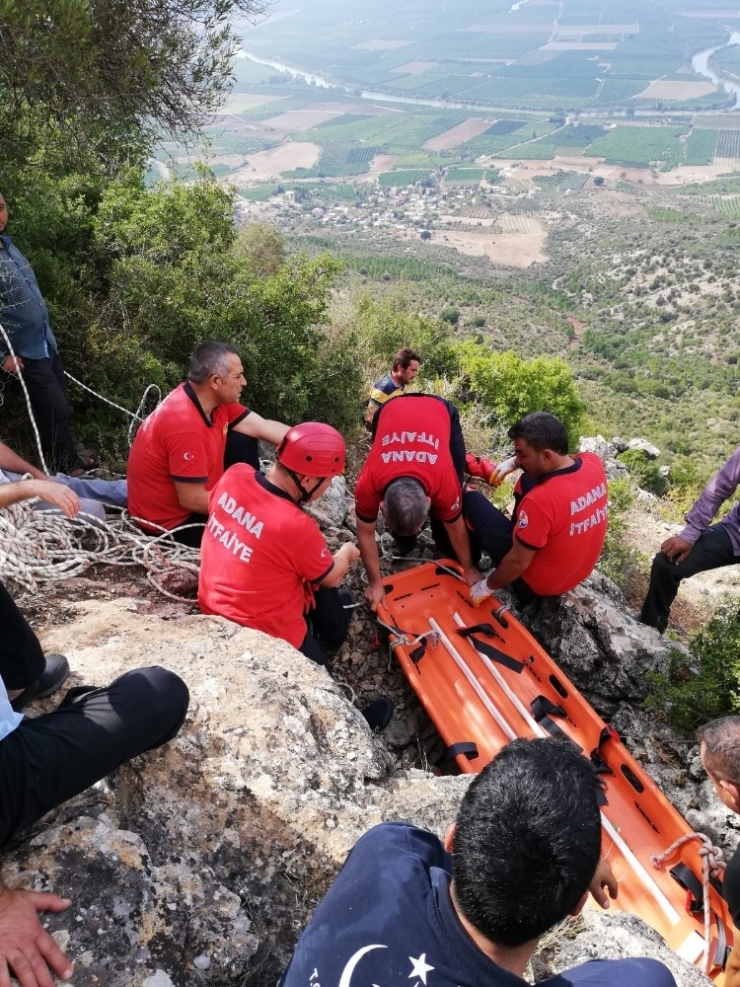 Zeytin Toplarken Uçurumdan Yuvarlanıp Mahsur Kaldı