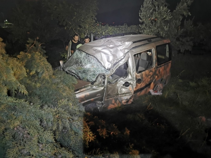 Hafif Ticari Araç Çarptığı Ağacın Altında Kaldı: 1 Ölü, 1 Yaralı