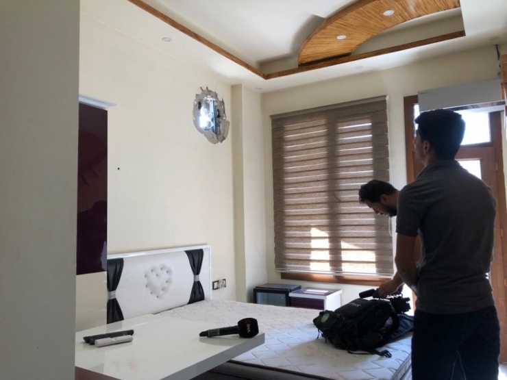 Ceylanpınar’da Gazetecilerin Ve Doktorların Kaldığı Otele Havan Topu Düştü