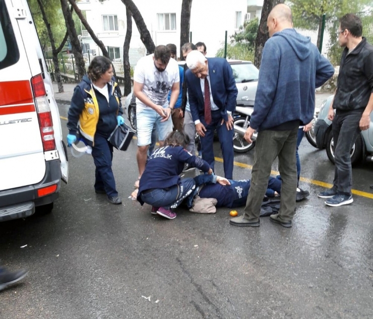 Kazazedeye İlk Müdahale Doktor Başkandan