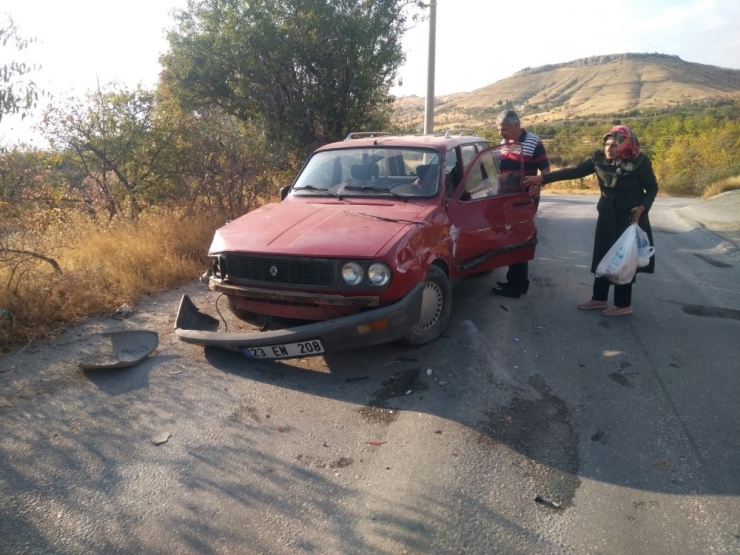 Otomobil Direğe Çarptı: 1 Yaralı