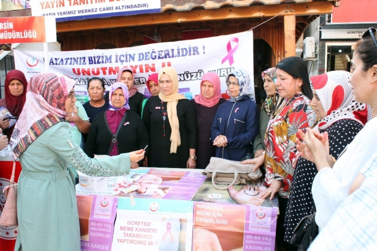 Erdemli’de Meme Kanseri Farkındalık Etkinlikleri