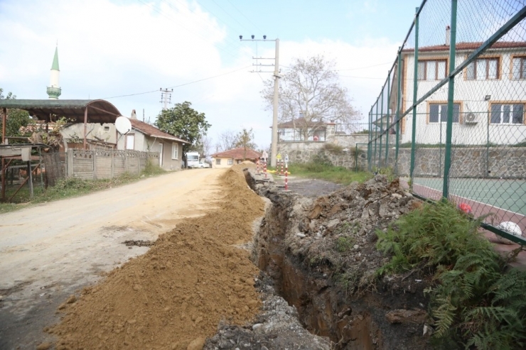 Hacımercan’da Doğalgaz Kazı Çalışmaları
