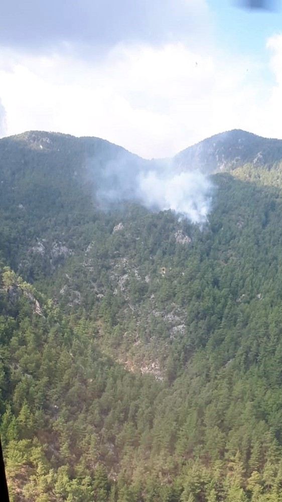Yıldırım Düşmesi Sonucu Orman Yangını Çıktı