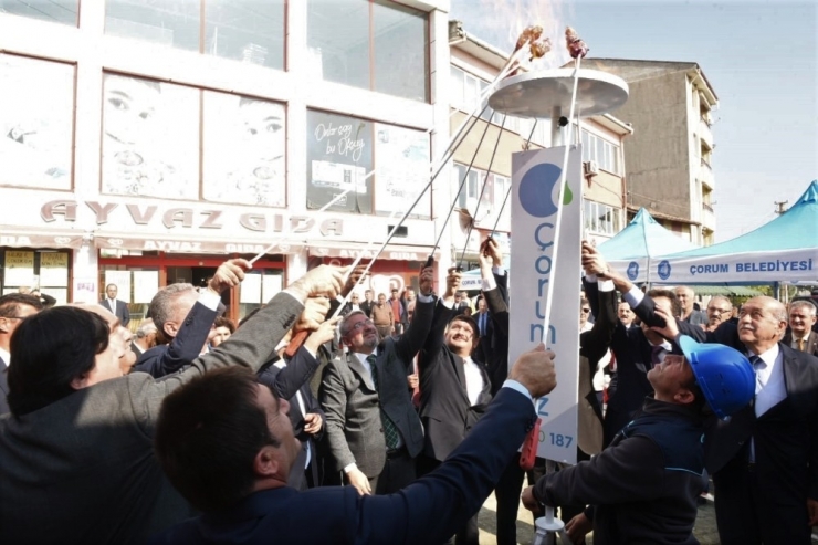 Mecitözü’ne İlk Doğalgaz Verildi