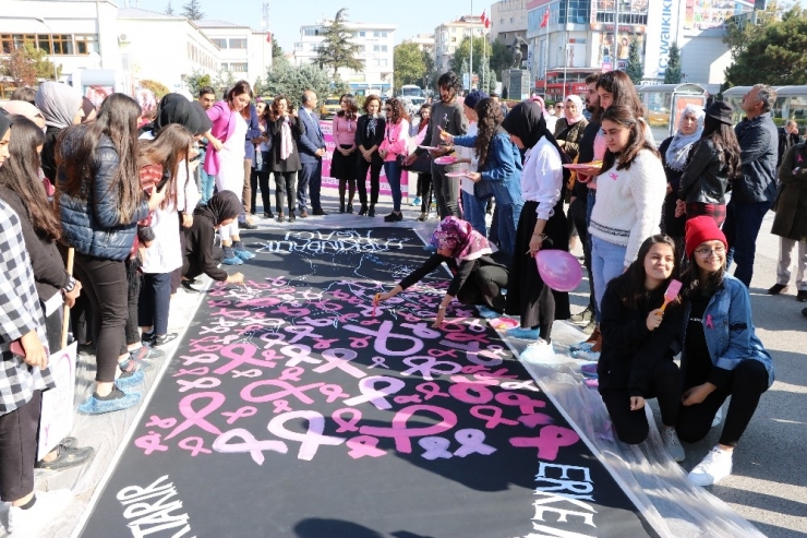 Meme Kanserine Farkındalık İçin Yürüyüş Yaptılar