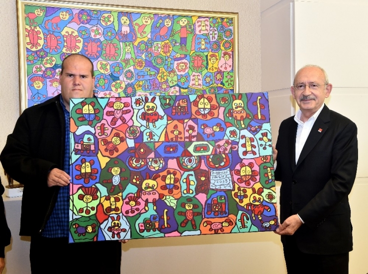 Kılıçdaroğlu, Engelli Ressam Muhammed Yalçın İle Buluştu