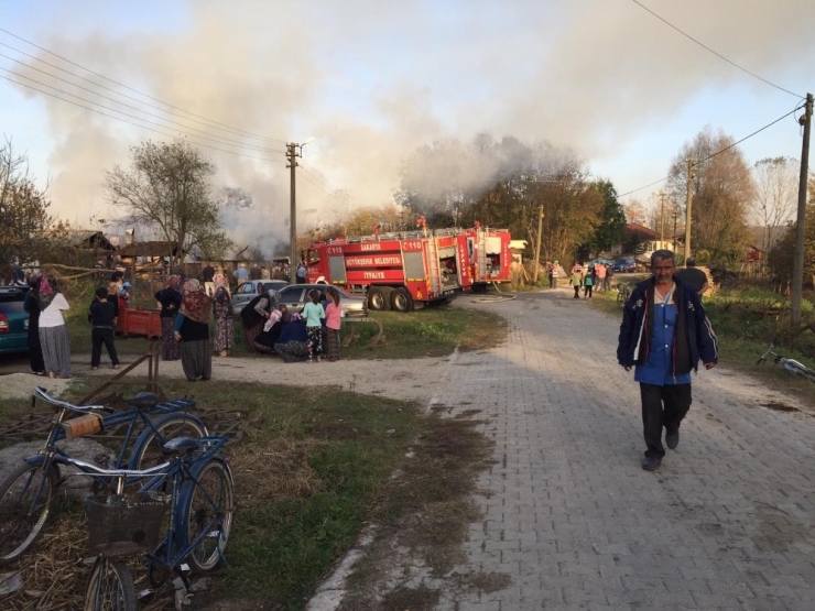 Sakarya’da 2 Katlı Ev, Ahır Ve Minibüs Alevlere Teslim Oldu