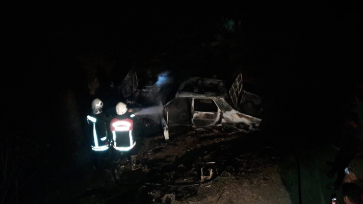 Park Halindeki Araç Alev Alev Yandı