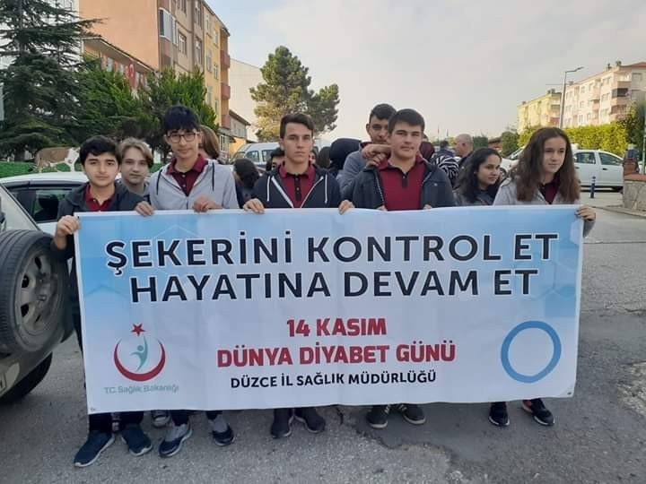 Gümüşova’da "Dünya Diyabet Günü" Yürüyüşü Düzenlendi