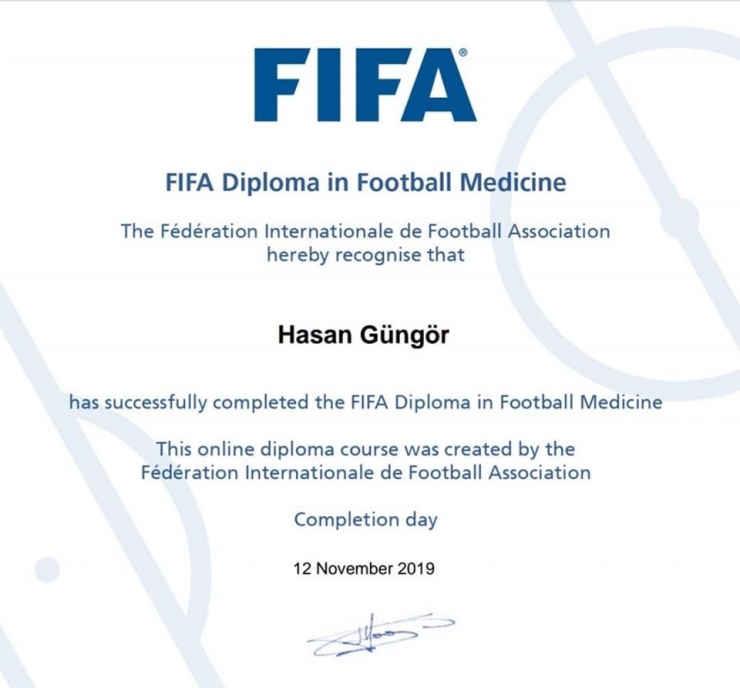 Doç. Dr. Hasan Güngör, Fıfa’nın Resmi ‘Futbol Doktoru’ Oldu
