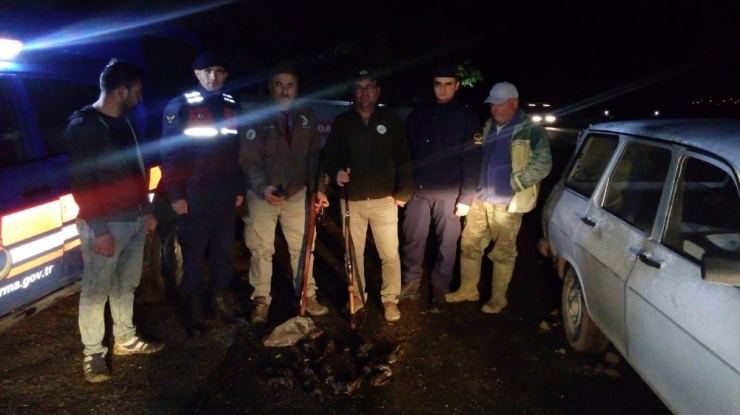 18 Sığırcık Kuşunu Vuran Kaçak Avcılara Jandarmadan Suçüstü