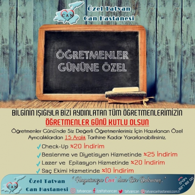 Tatvan Can Hastanesi’nden ‘Öğretmenler Günü’ İndirimi