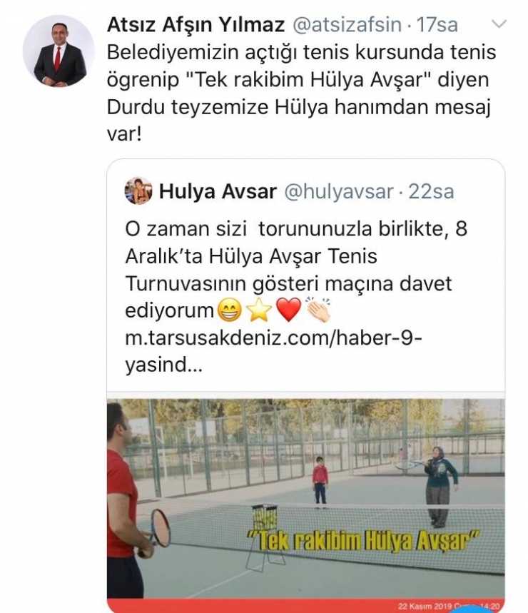 Torosların Tenisçi Durdu Teyzesine Hülya Avşar’dan Davet Geldi