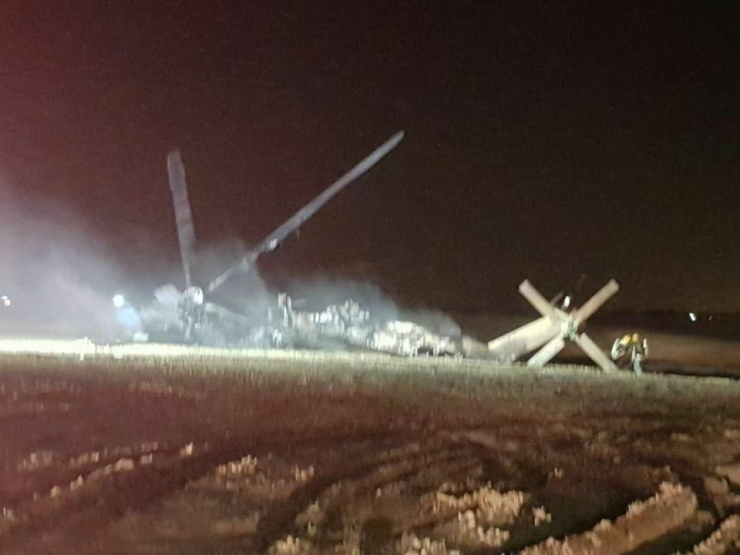 İsrail’de Askeri Helikopter Alev Alev Yandı