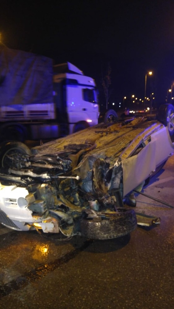 Başkent’te Takla Atan Otomobilin Sürücüsünün Kolu Koptu