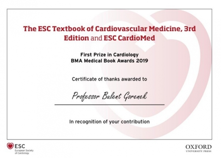 İngiliz Tıp Birliği’nden Prof. Dr. Bülent Görenek’e Ödül