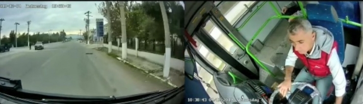 Şehiriçini Durdurup Yanan Aracın İmdadına Koştu