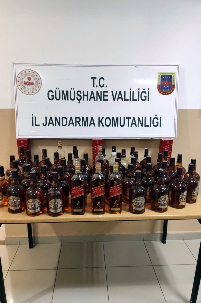 Gümüşhane’de 46 Şişe Kaçak Ve Sahte Alkol Ele Geçirildi