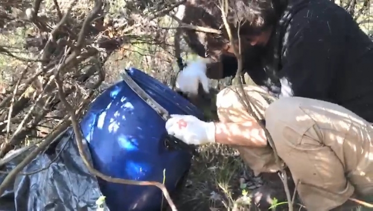 Esrarı Plastik Varilde Saklayan Torbacılara Operasyon