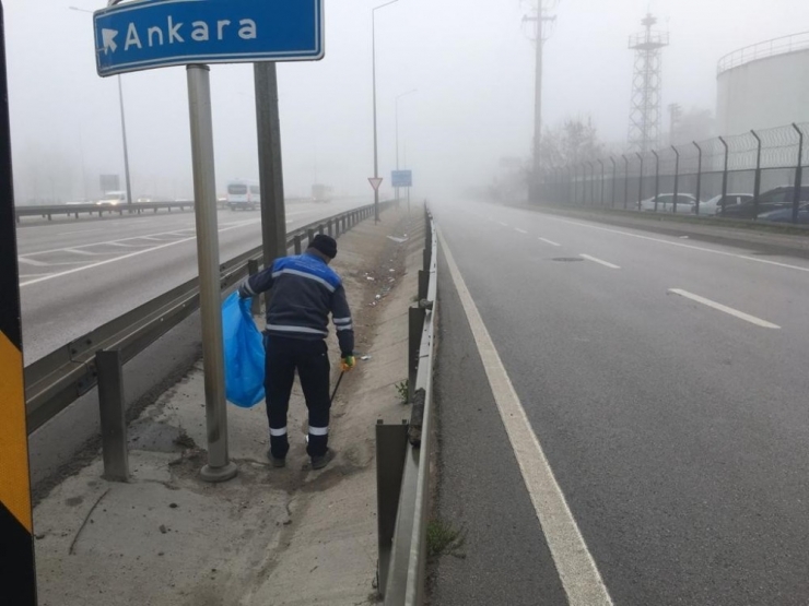 D-100’de Mıntıka Temizliği Yapıldı