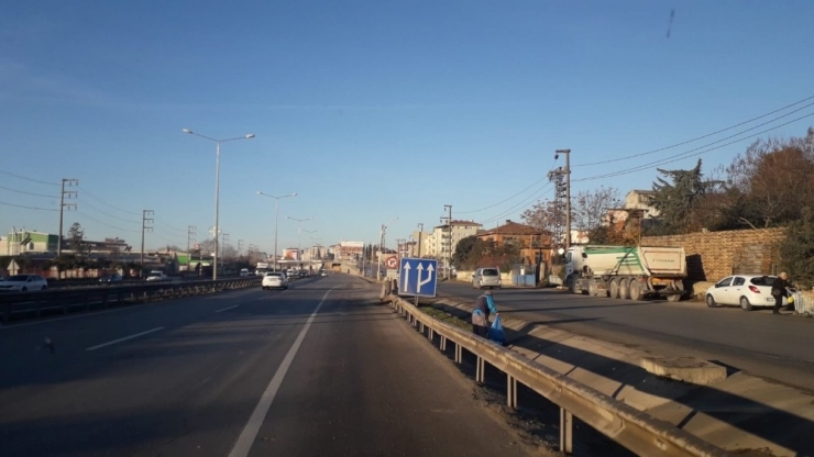 D-100’de Mıntıka Temizliği Yapıldı