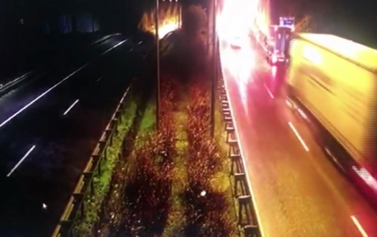 Ordu’da Tünel Girişinde Feci Kaza Kamerada