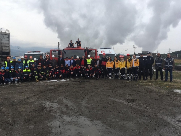 Termik Santralde Deprem Ve Yangın Tatbikatı Gerçekleştirildi