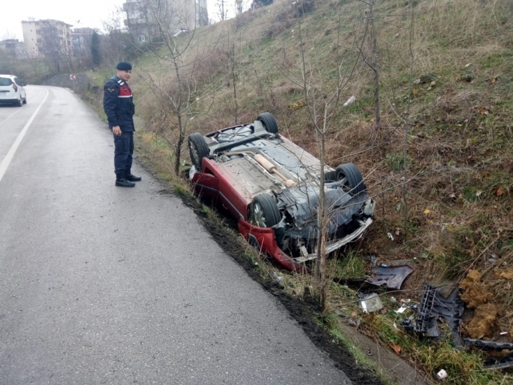 Samsun’da Otomobil Takla Attı: 1 Yaralı