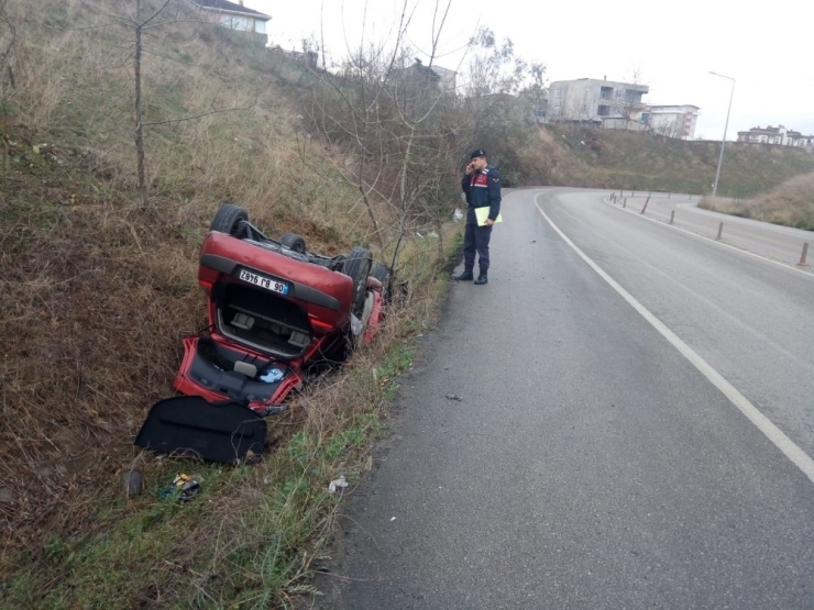 Samsun’da Otomobil Takla Attı: 1 Yaralı