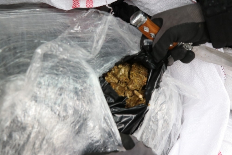 ’Maya’ Ve ’Sarıkız’ Minibüste 250 Kilo Esrar Buldu