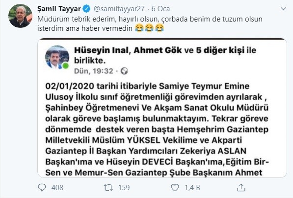 Sosyal Medya Teşekkürü Görevden Aldırdı