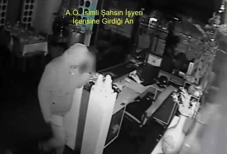 Hırsızlık Şüphelisi Önce Kameraya Sonra Polise Yakalandı