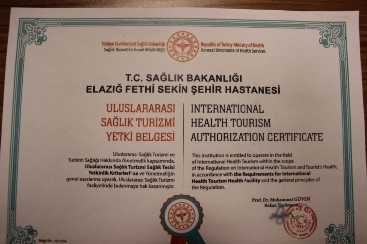 Fethi Sekin Şehir Hastanesi’ne Uluslararası Sağlık Turizmi Yetkisi