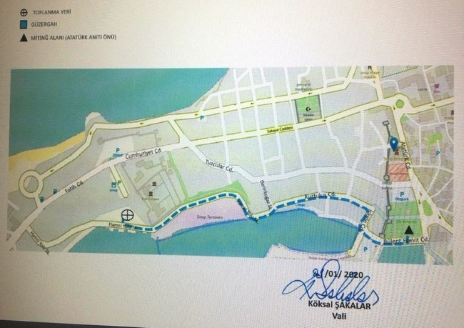 Sinop’ta Gösteri Ve Yürüyüş Güzergâhları Belirlendi