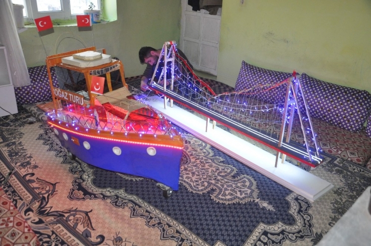 Kızı İçin Bu Kez Maket Gemi Yaptı