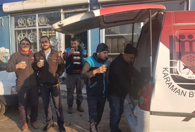 Karaman Belediyesinden Esnafa Sıcak Çorba