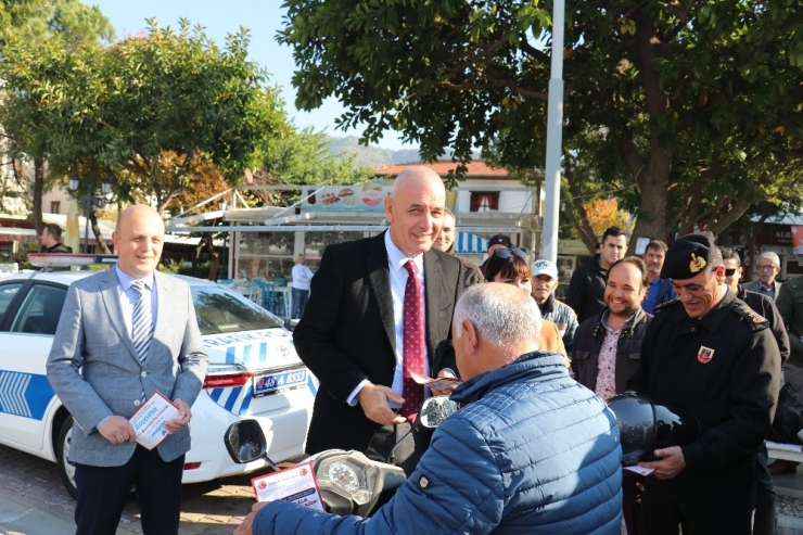 Kaymakam Aksoy Denetime Katıldı, Kasksız Sürücüleri Uyardı