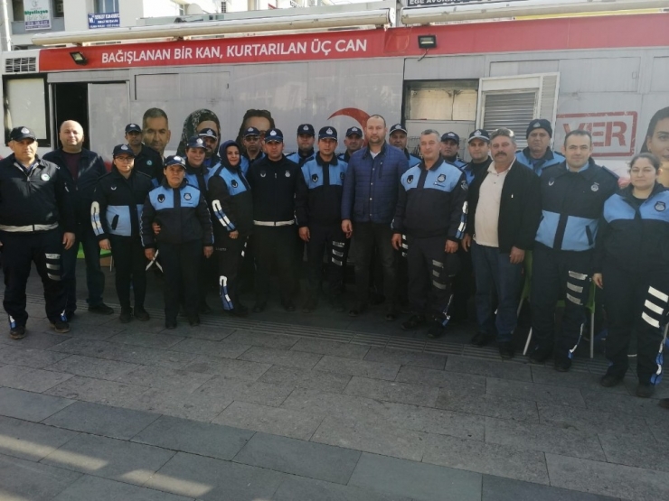 Zabıta Memurlarından Kan Bağışına Destek