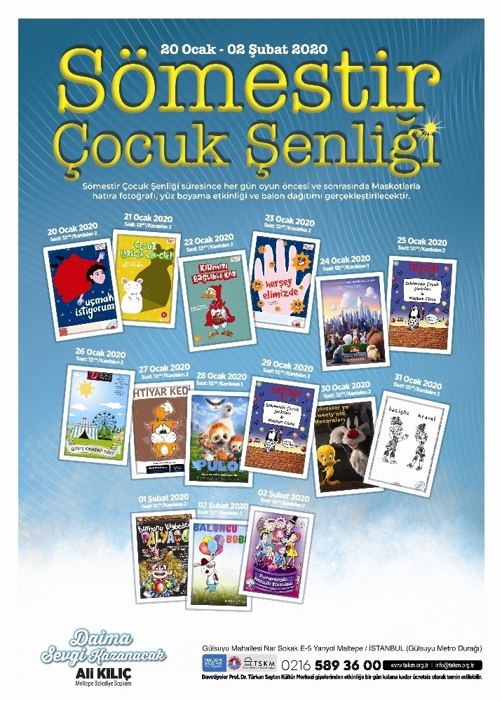 Maltepe’de Yarıyıl Tatilinde Çocuklara Şenlik Var