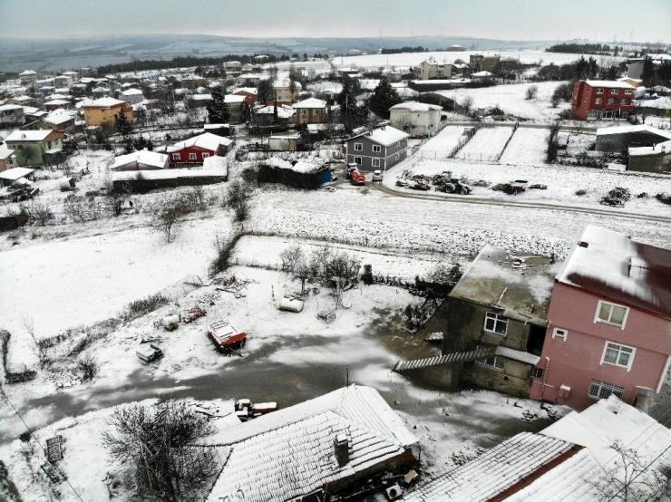 Silivri’yi Kaplayan Beyaz Örtü, Drone İle Görüntülendi