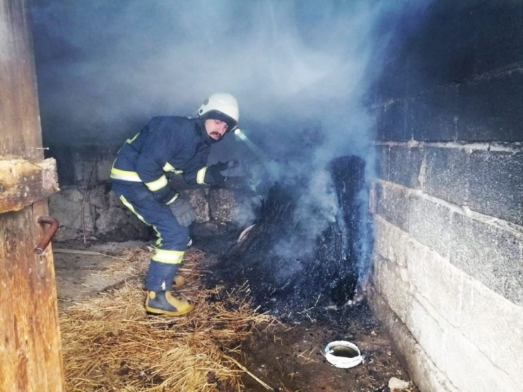 Erciş’te Odunluk Yangını