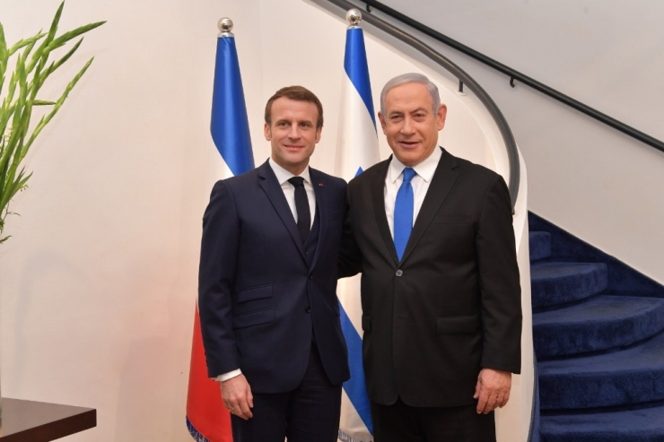 Fransa Cumhurbaşkanı Macron, İsrail Başbakanı Netanyahu İle Görüştü