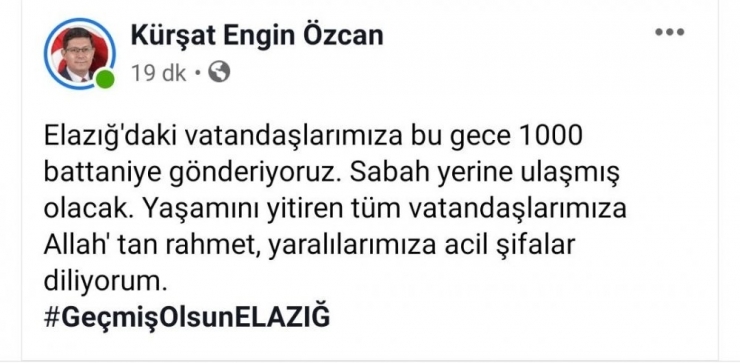 Nazilli’den Elazığ’a Yardım Eli